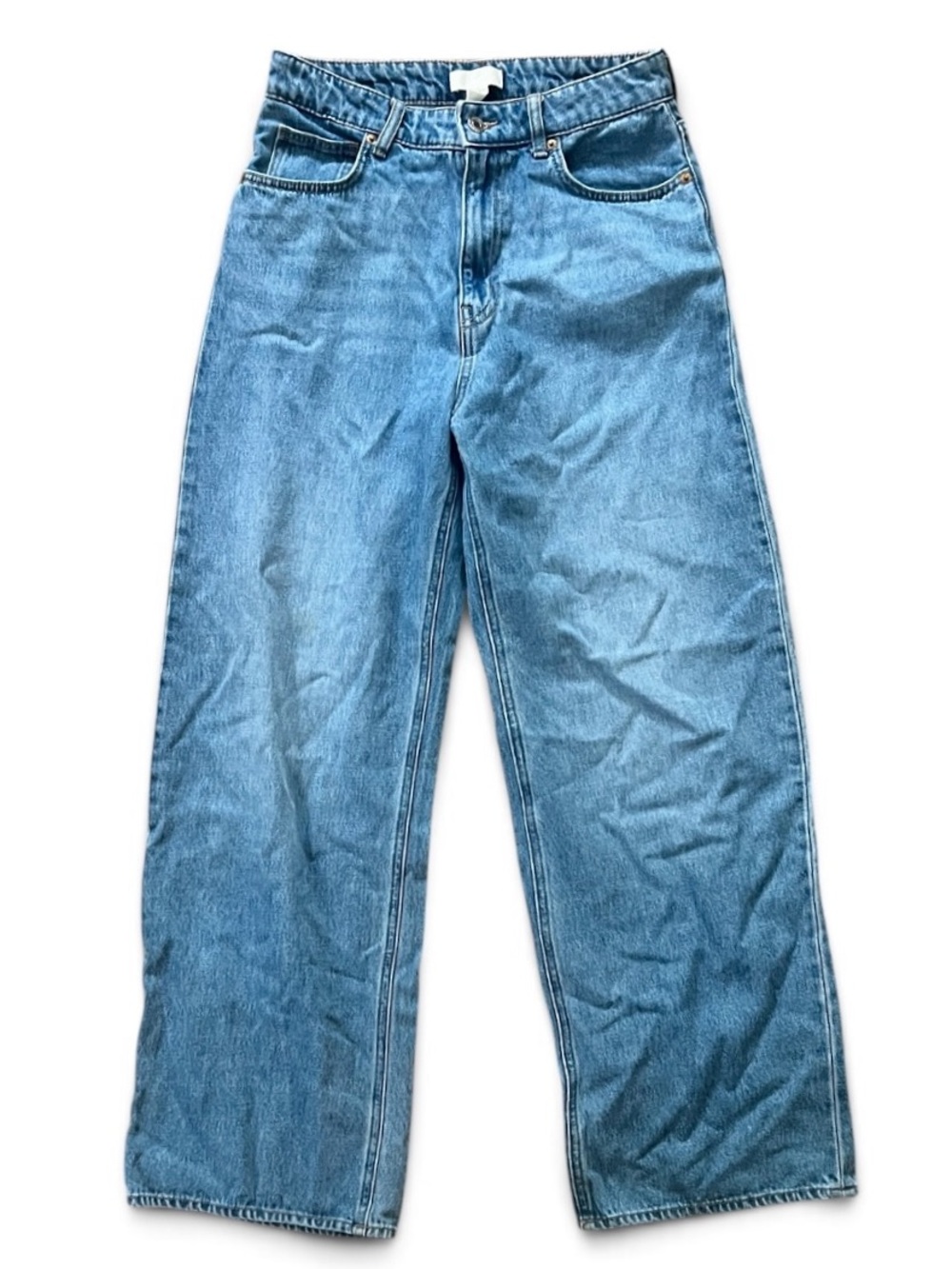 H&M Light Blue Denim Wide-Leg Jeans